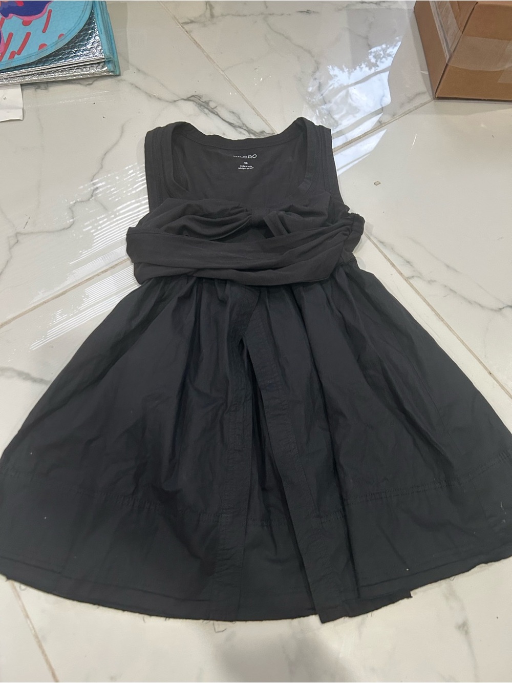 Pilcro Black Sleeveless Gathered Waist Tank Top